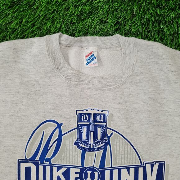 Vintage 90s Duke University Sweatshirt Womens XL 23x26 Blue-Devils USA - Picture 12 of 14